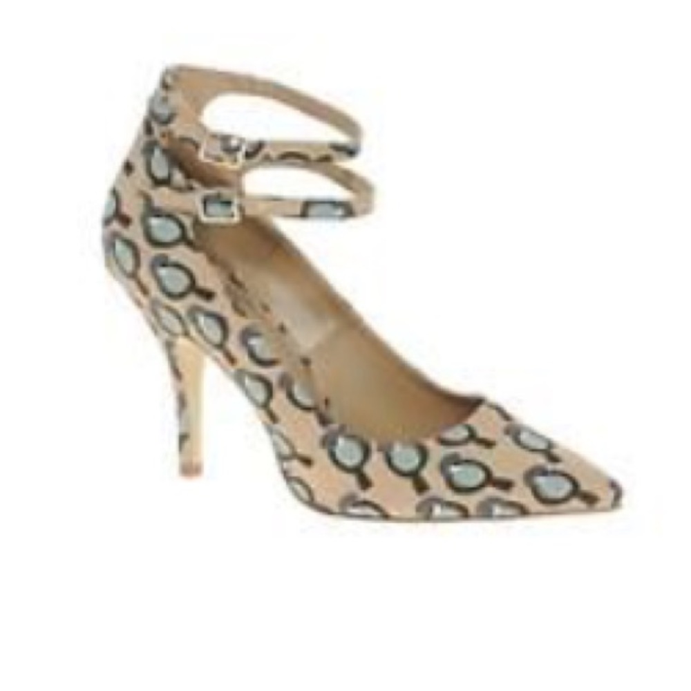 NWOB ASOS NUDE TAN PRINT COURT SHOE POINTED TOE HIGH HEEL PUMPS 9